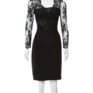 Monique Lhuillier black cocktail dress